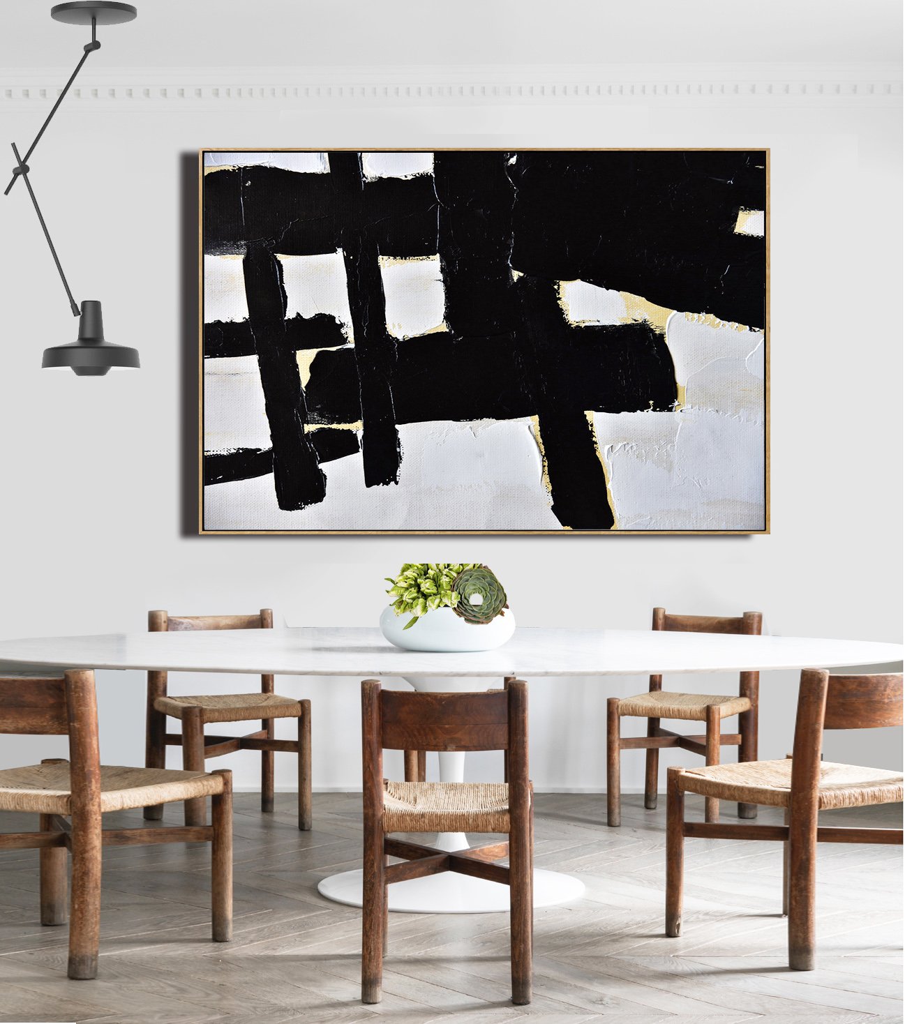 Horizontal Palette Knife Minimalist Art #C26Z